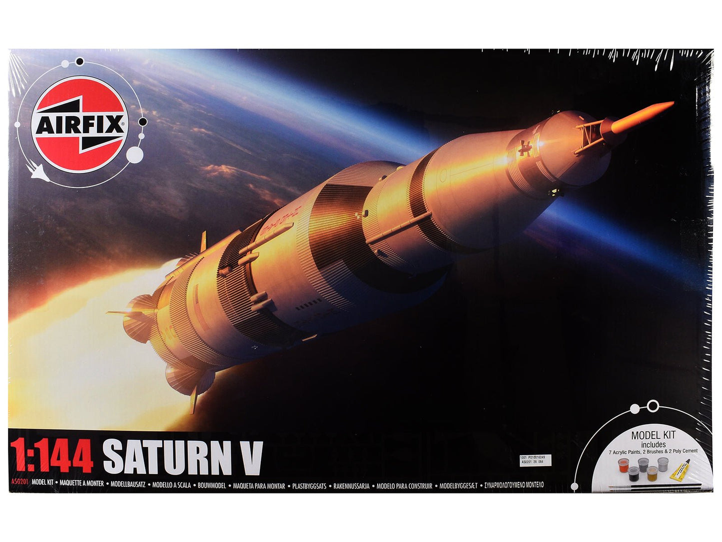 Level 3 Model Kit NASA Saturn V Rocket Gift Set 1/144 Plastic Model Kit by Airfix  free shipping USA