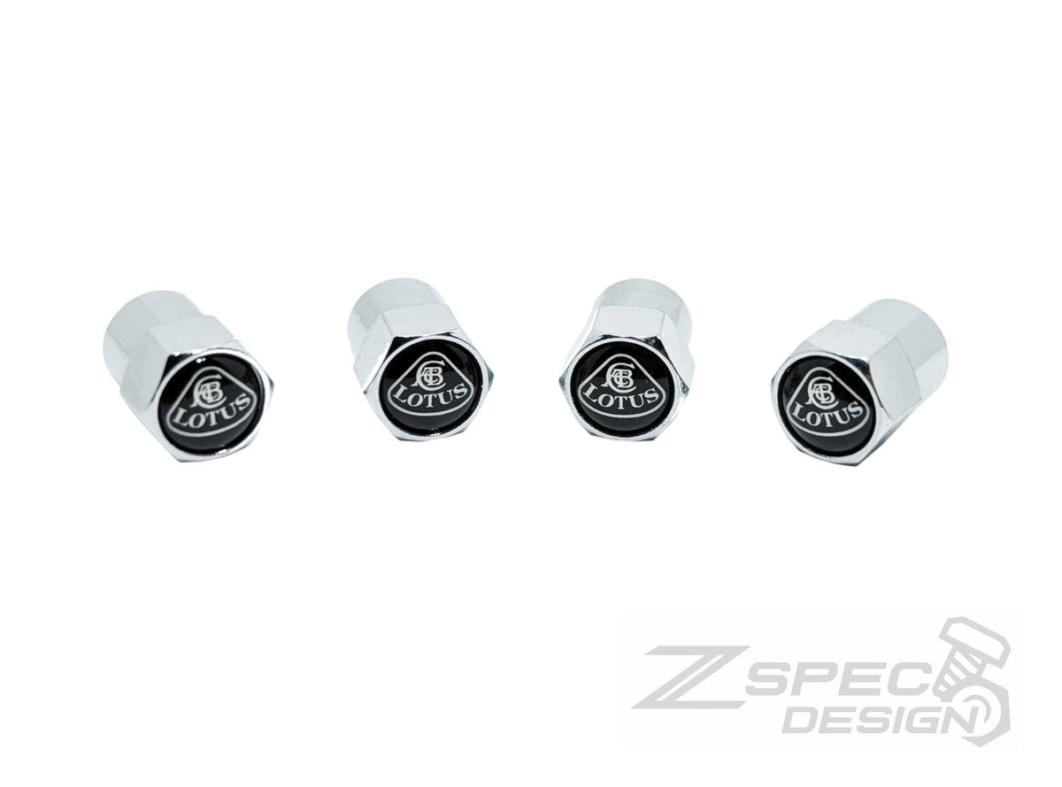 Chrome Valve Stem Tire Caps, Lotus Style