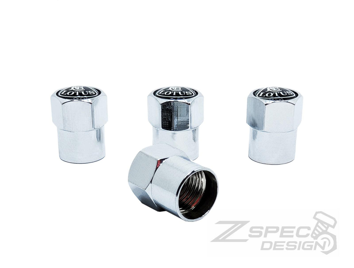 Chrome Valve Stem Tire Caps, Lotus Style