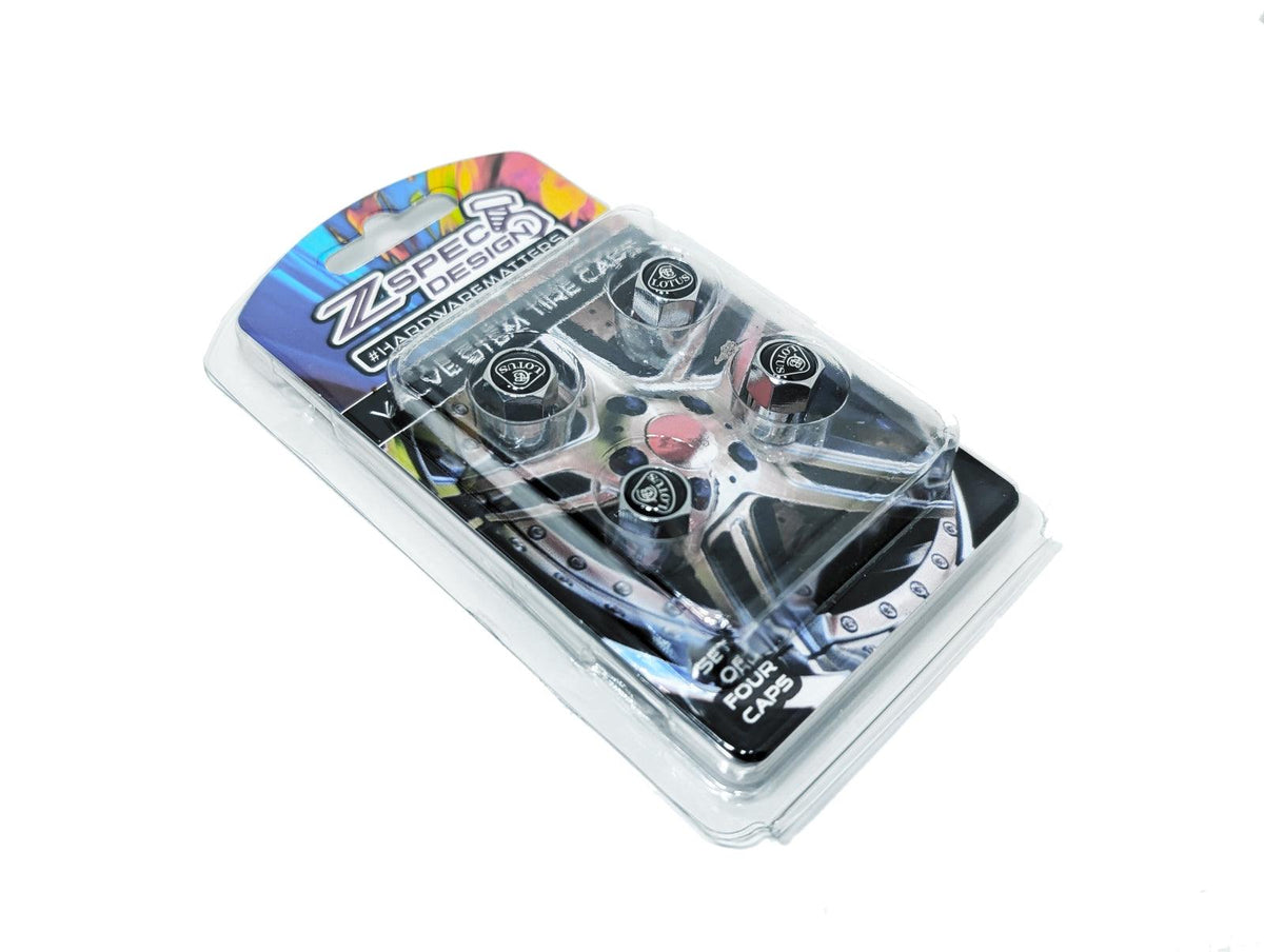 Chrome Valve Stem Tire Caps, Lotus Style