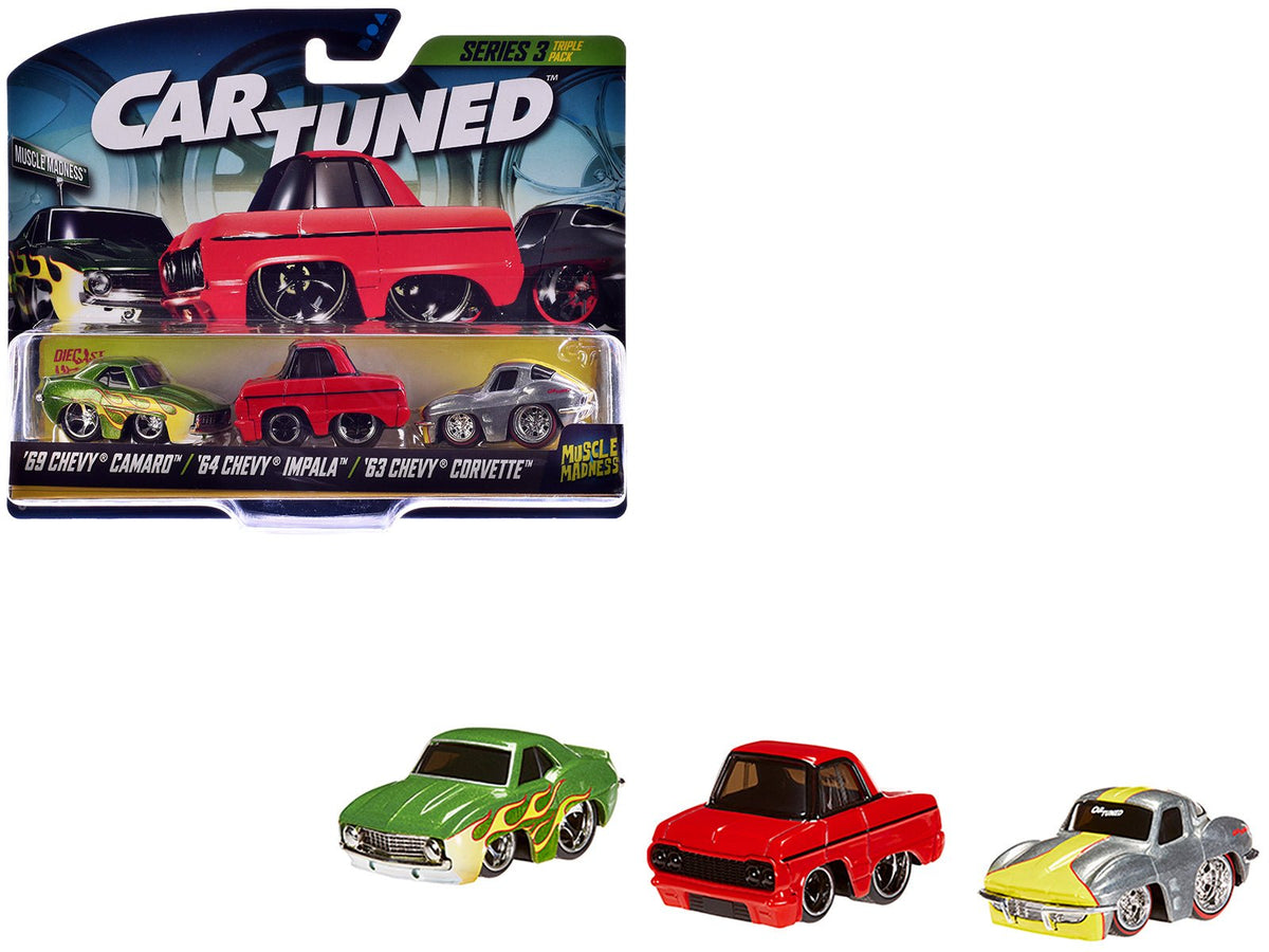 Rapid Vehicles "Lowriders" Series 3 Chevrolet Triple Pack Set of 3 Cars Diecast Model Cars by...