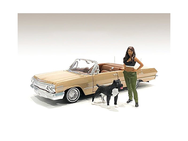 Rapid Vehicles "Lowriderz" Figurine IV and a Dog for 1/18 Scale Models by American Diorama  free...