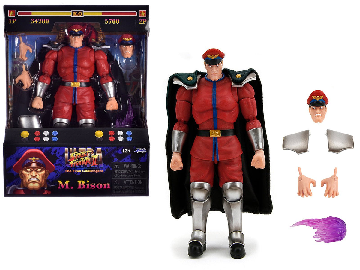 Rapid Vehicles M. Bison 6" Moveable Figure with Accessories and Alternate Head and Hands "Ultra...