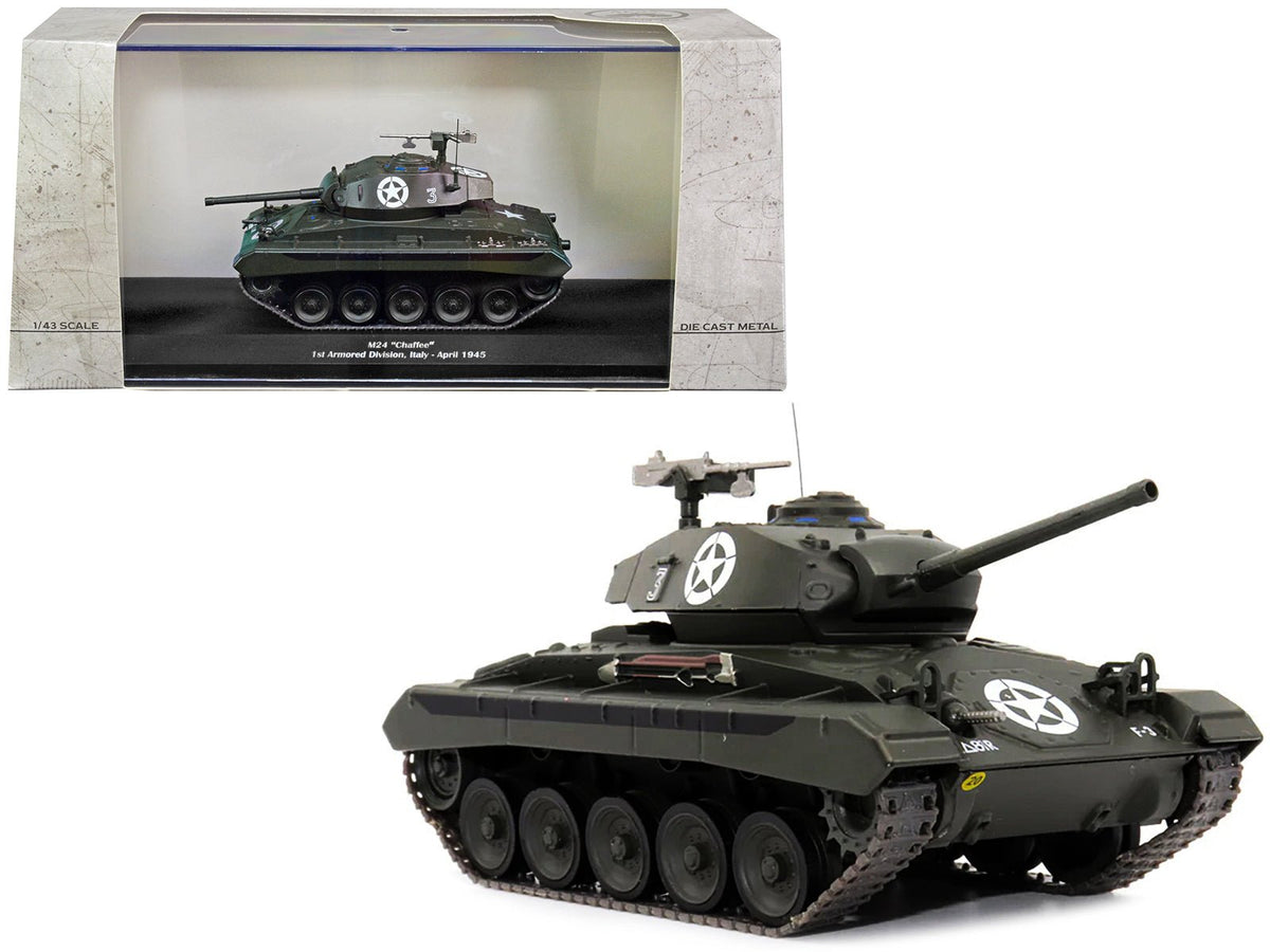 Rapid Vehicles M24 "Chaffee" Tank #3 "U.S.A. 1st Armored Division Italy April 1945" 1/43 Diecast...