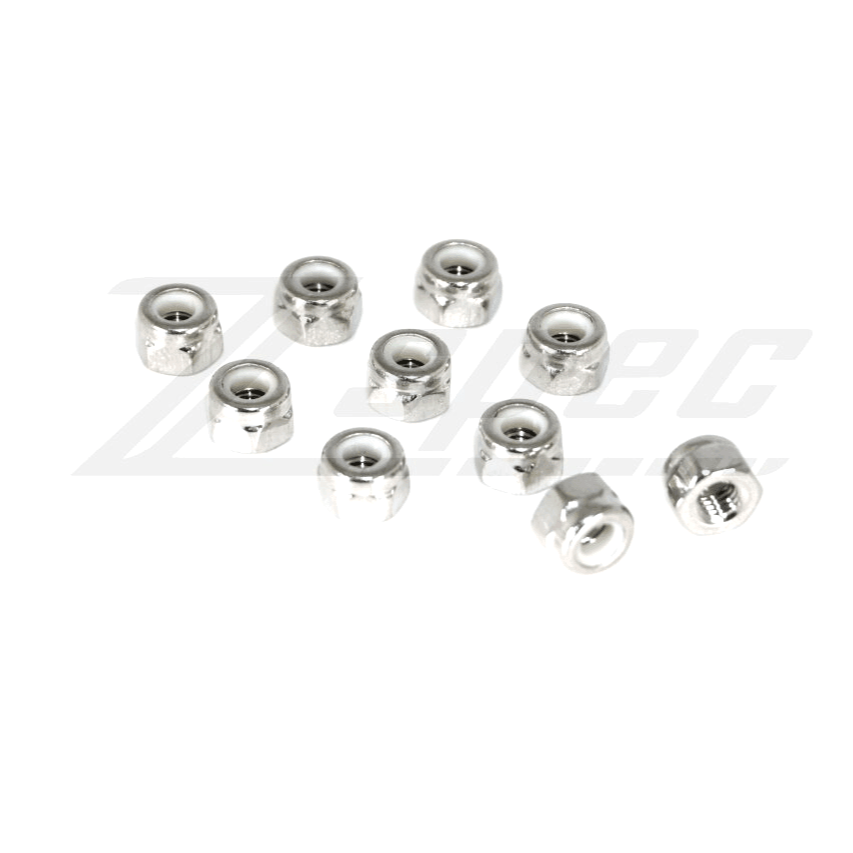 ZSPEC M5-0.8 Nylon Lock Nuts, Stainless SUS304, 10-Pack