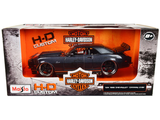 Rapid Vehicles 1968 Chevrolet Camaro Z/28 Dark Gray Metallic with Black and Orange Stripes...