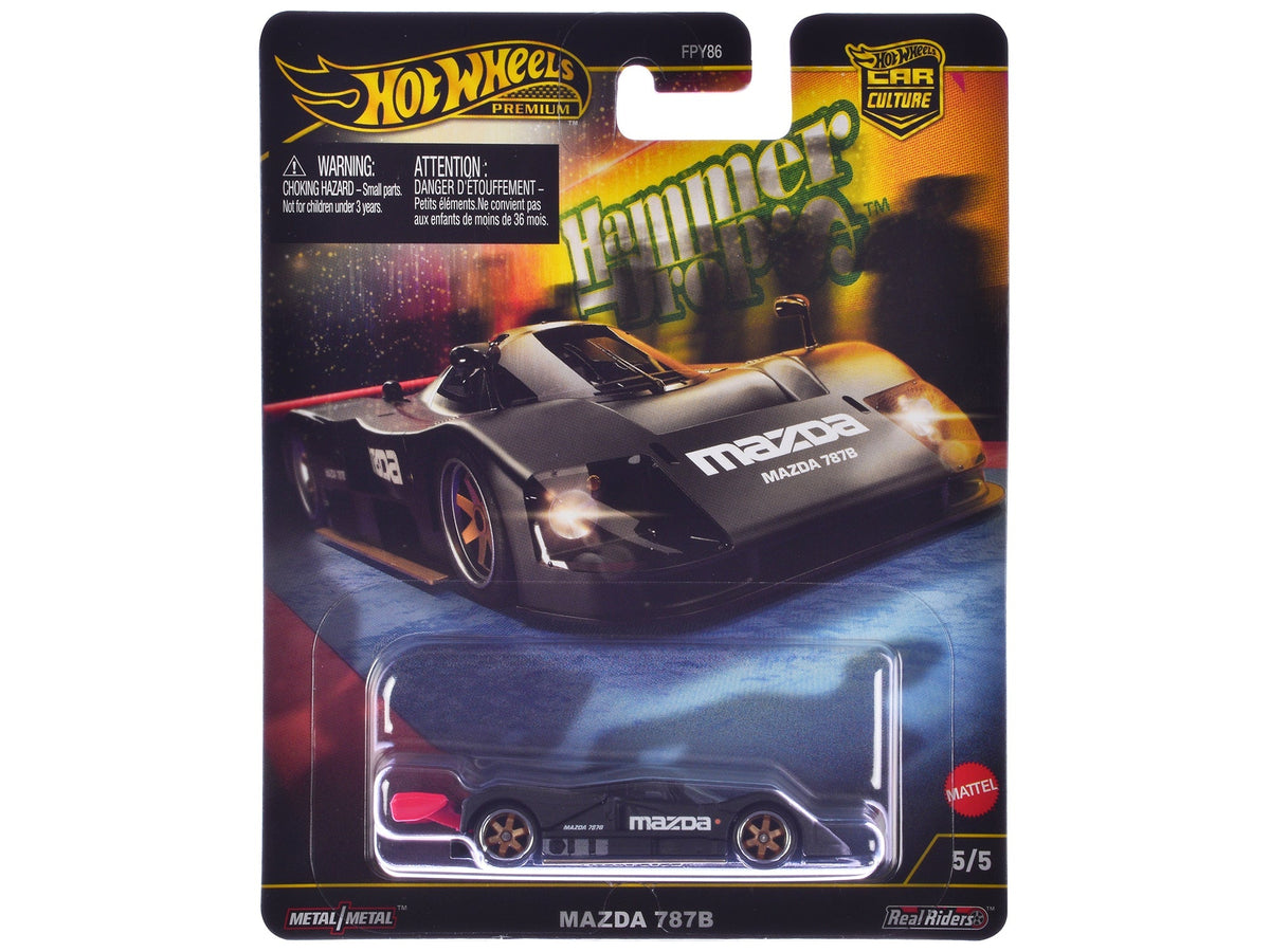 Rapid Vehicles Mazda 787B Prototype Race Car Black "Hammer Drop" Series Diecast Model Car by Hot...