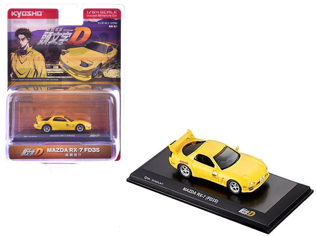 Rapid Vehicles Mazda RX-7 (FD3S) RHD (Right Hand Drive) Yellow "Initial D" Manga 1/64 Diecast...
