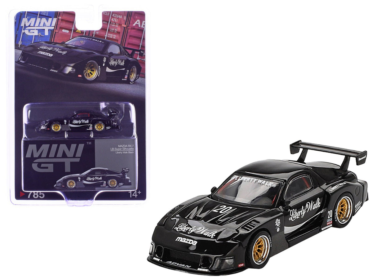 Rapid Vehicles Mazda RX-7 LB-Super Silhouette #20 "Liberty Walk" Black Limited Edition 1/64...