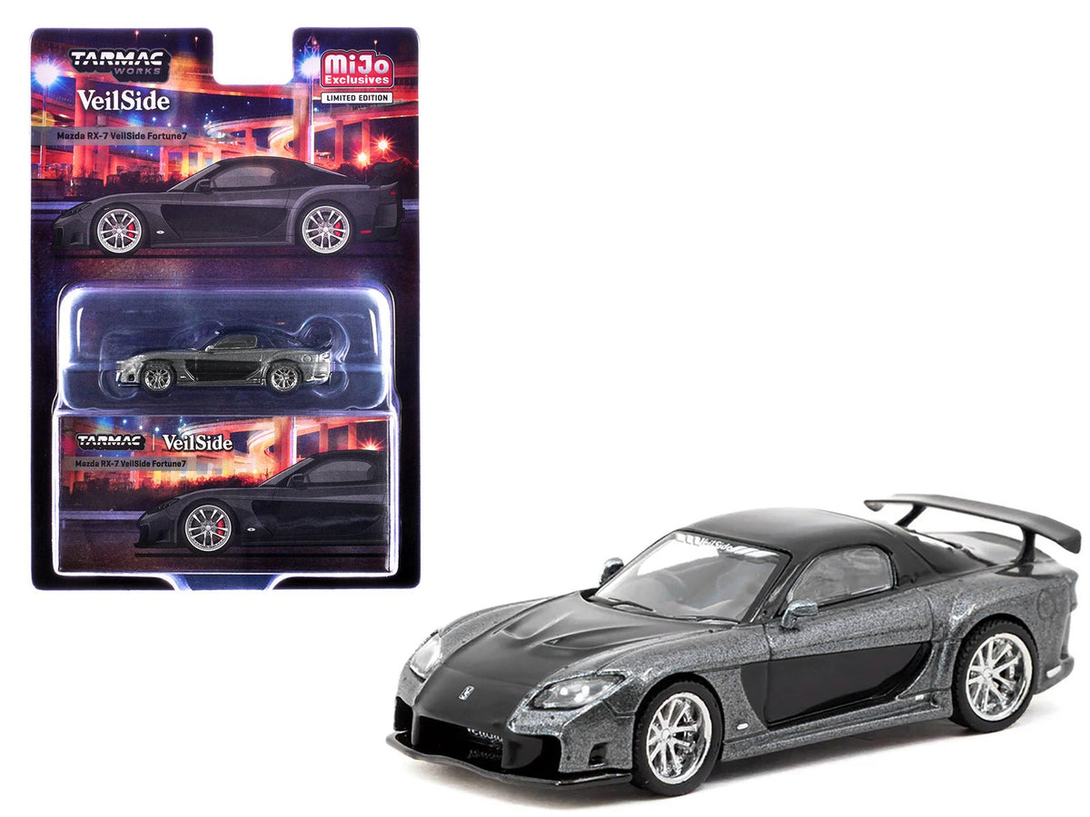 Rapid Vehicles Mazda RX-7 "VeilSide Fortune7" RHD (Right Hand Drive) Gray Metallic and Black...