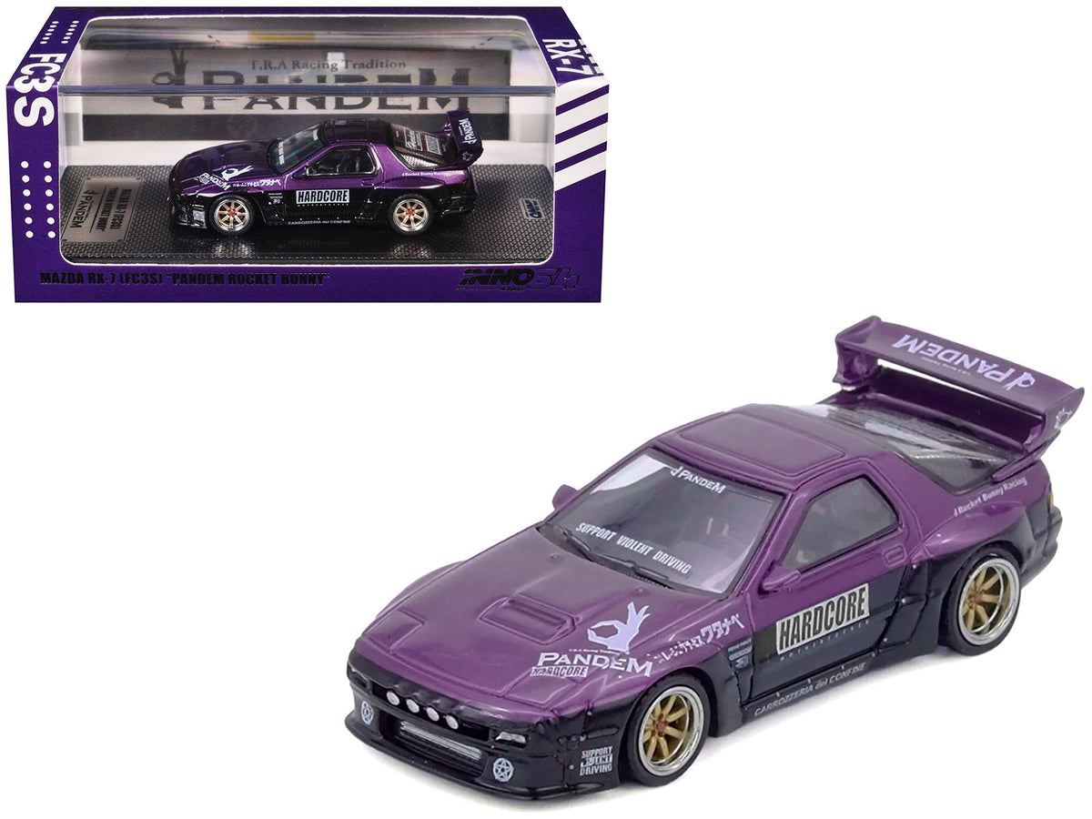 Rapid Vehicles Mazda RX7 (FC3S) "Pandem Rocket Bunny" Kit Purple Metallic and Black 1/64 Diecast...