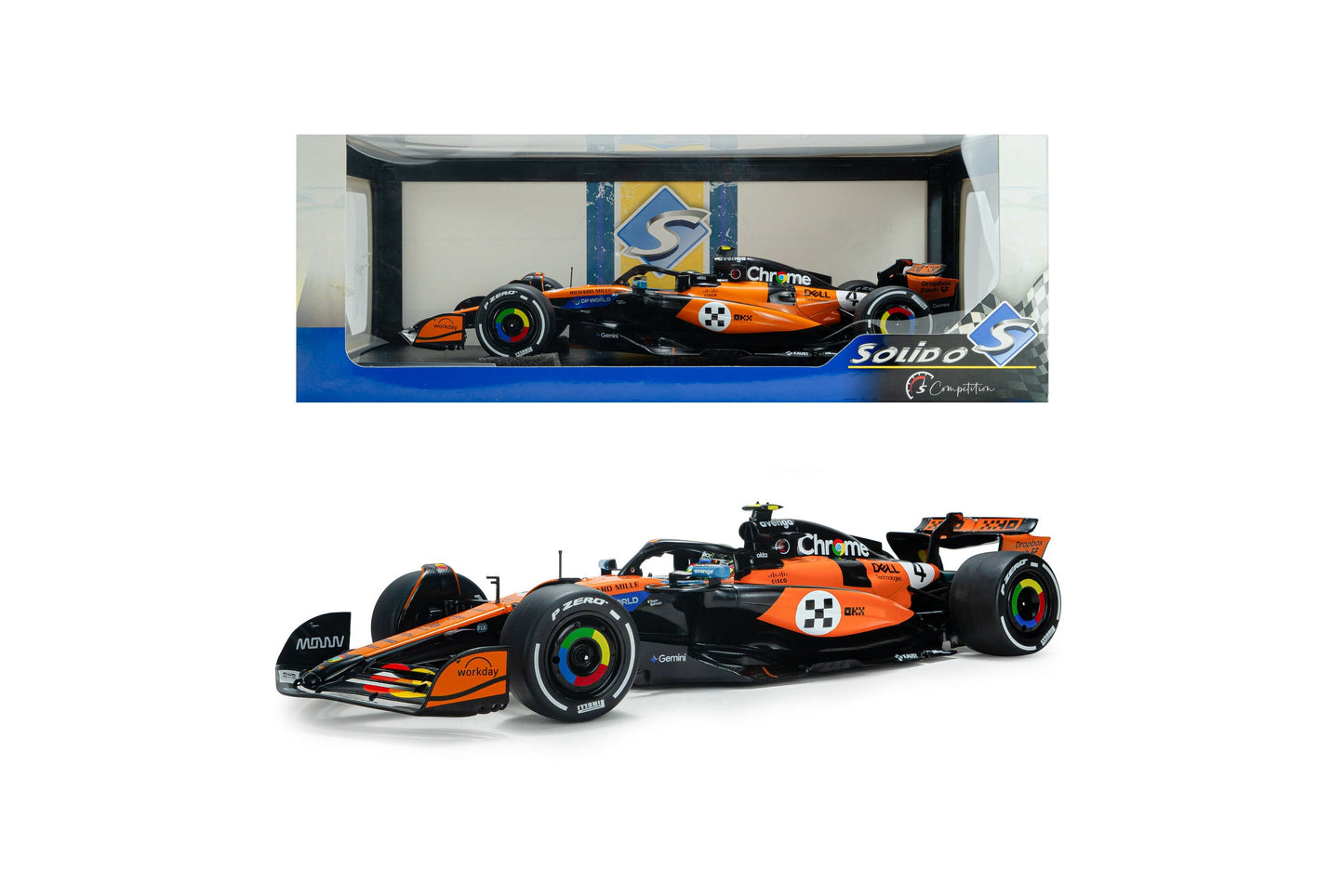 Solido Mclaren F1 Team MCL39 Orange #4 L. Norris Winner Monaco GP 2025 1:18