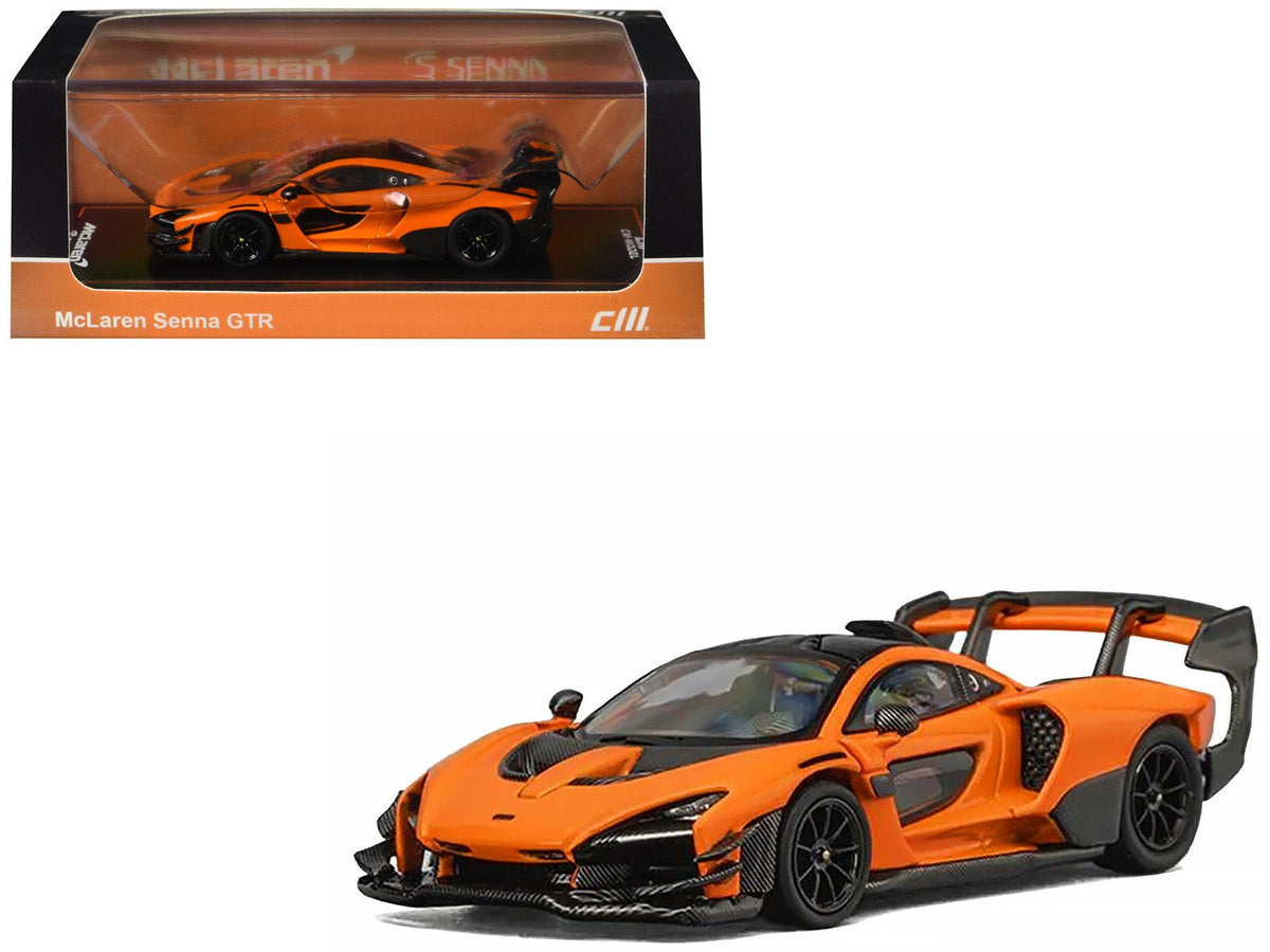 Rapid Vehicles McLaren Senna GTR Orange Metallic with Carbon Hood and Black Top 1/64 Diecast...