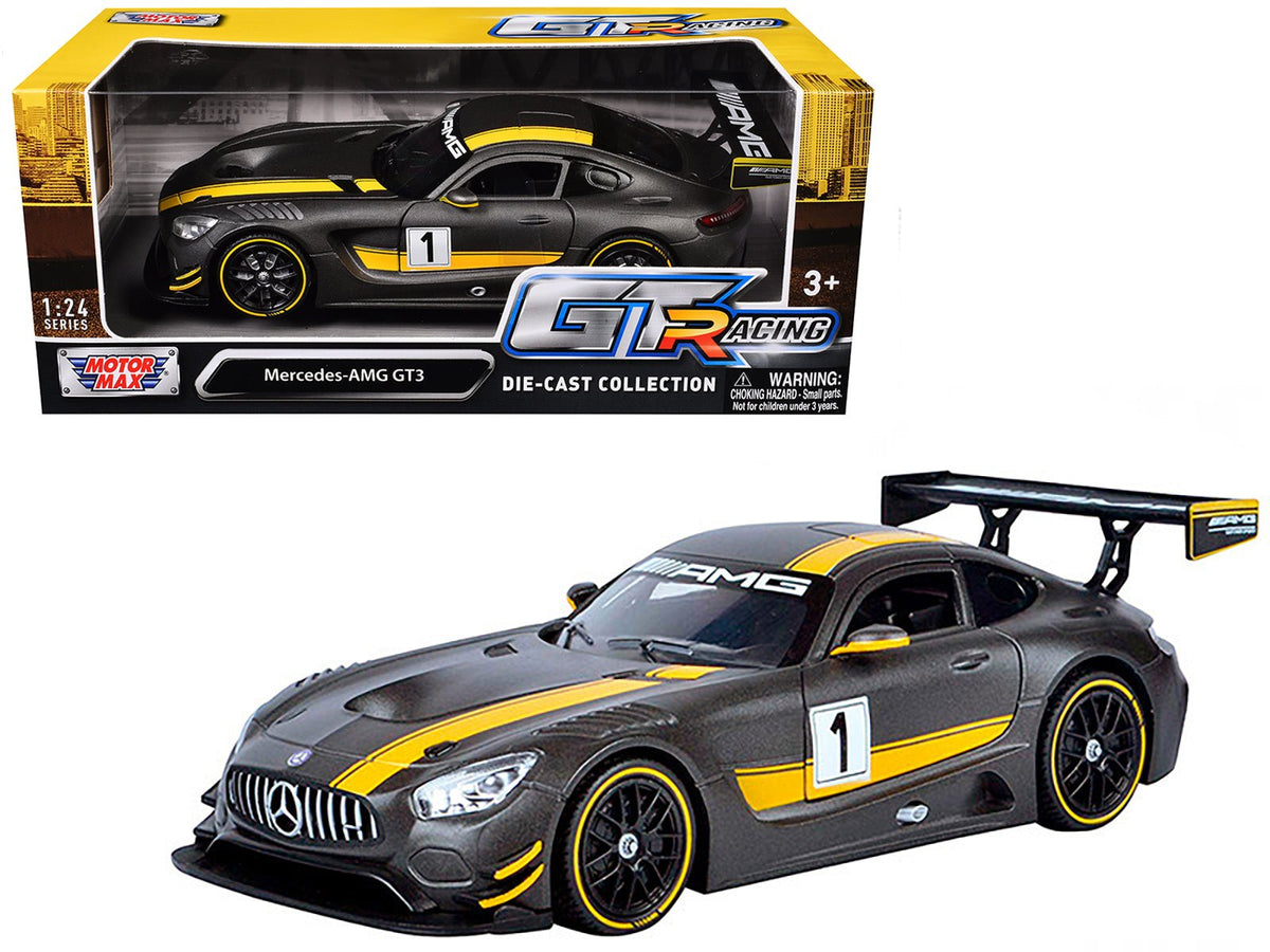 Rapid Vehicles Mercedes AMG GT3 #1 Matt Gray with Yellow Stripes "GT Racing" 1/24 Diecast Model...