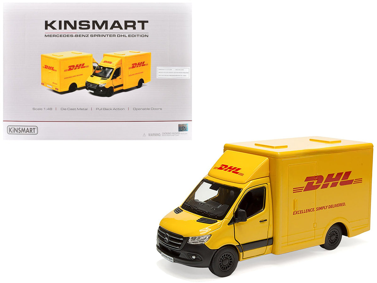 Rapid Vehicles Mercedes-Benz Sprinter Van "DHL" Yellow 1/48 Diecast Model Car by Kinsmart  free...