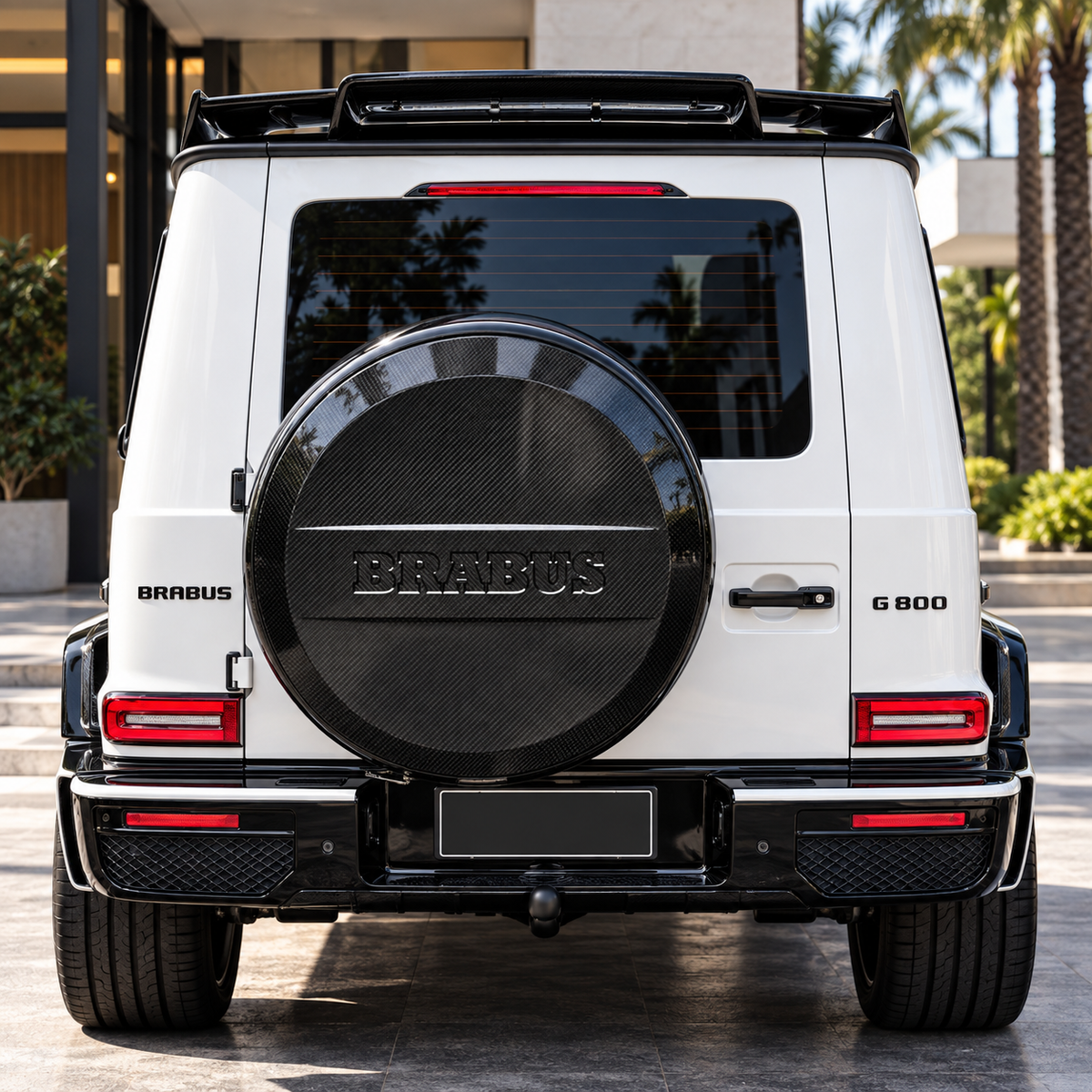 BRS Style Carbon Fiber Rear Spare Tire Cover for Mercedes AMG G Wagon G63 W463 W464