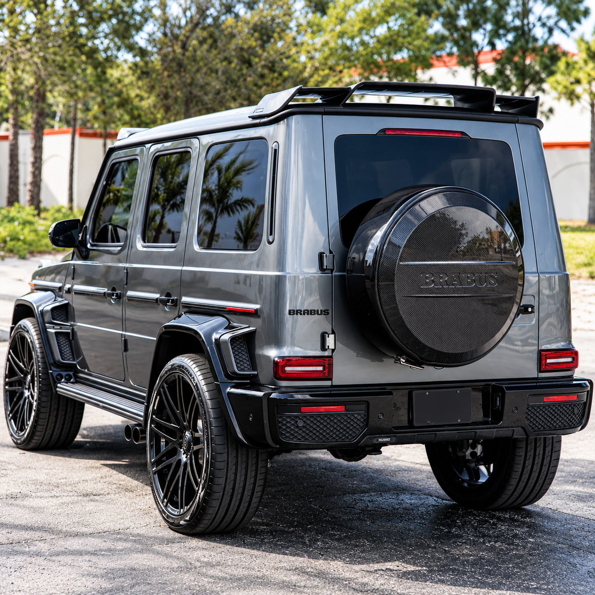 BRS Style Carbon Fiber Rear Spare Tire Cover for Mercedes AMG G Wagon G63 W463 W464