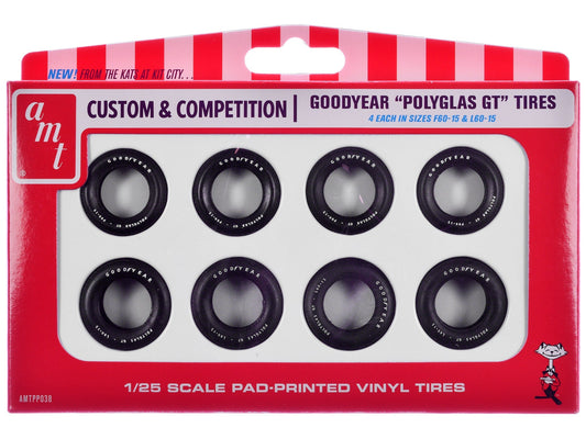 Rapid Vehicles Model Kit "Goodyear Polyglas GT" Tires Set of 8 Pieces for 1/25 Scale Models by...