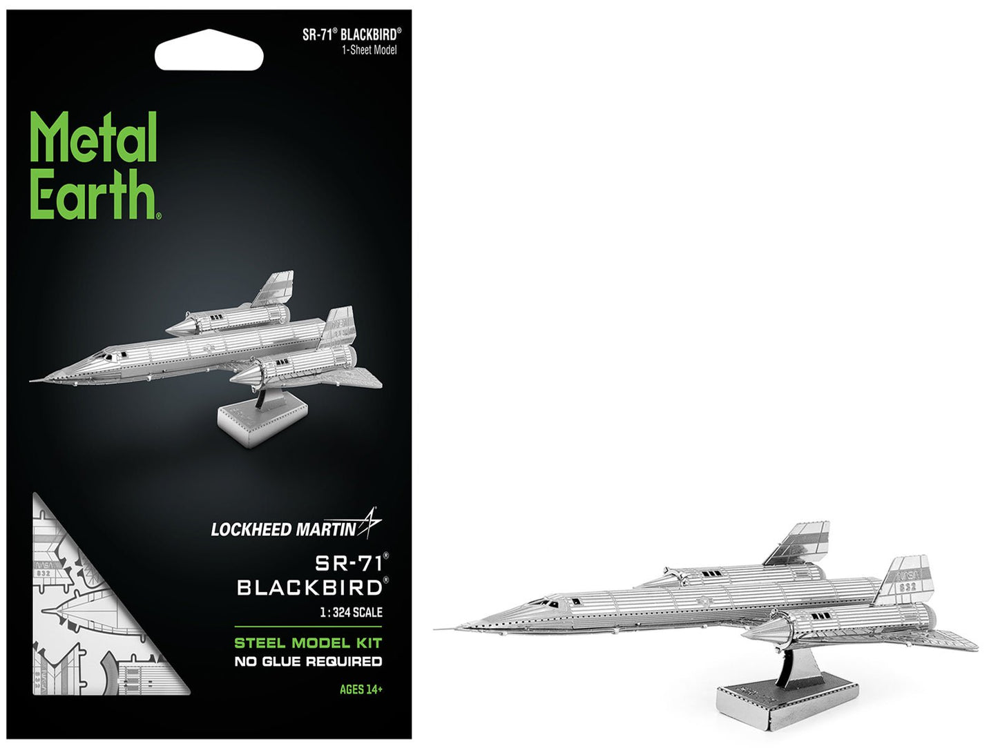 Model Kit Lockheed Martin SR-71 Blackbird Aircraft (Moderate Difficulty) Steel Model by Metal Earth  free shipping USA