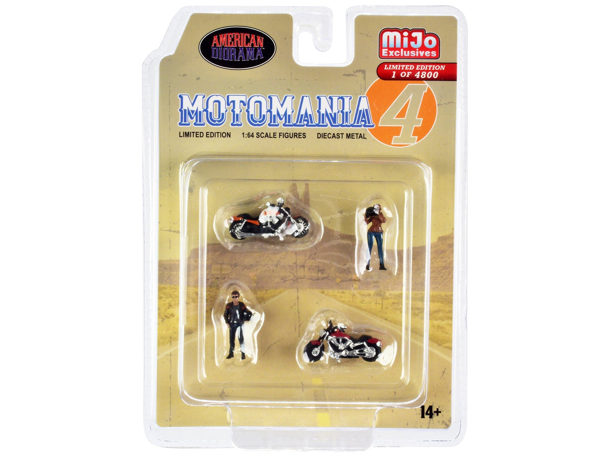 Rapid Vehicles "Motomania 4" 4 piece Diecast Set (2 Figures and 2 Motorcycles) Limited Edition to...