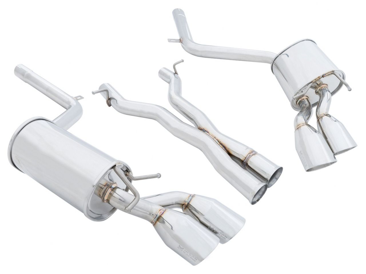 Megan Racing Axle Back Exhaust for 2012-2015 Mercedes Benz C63 AMG - Stainless Rolled Tips