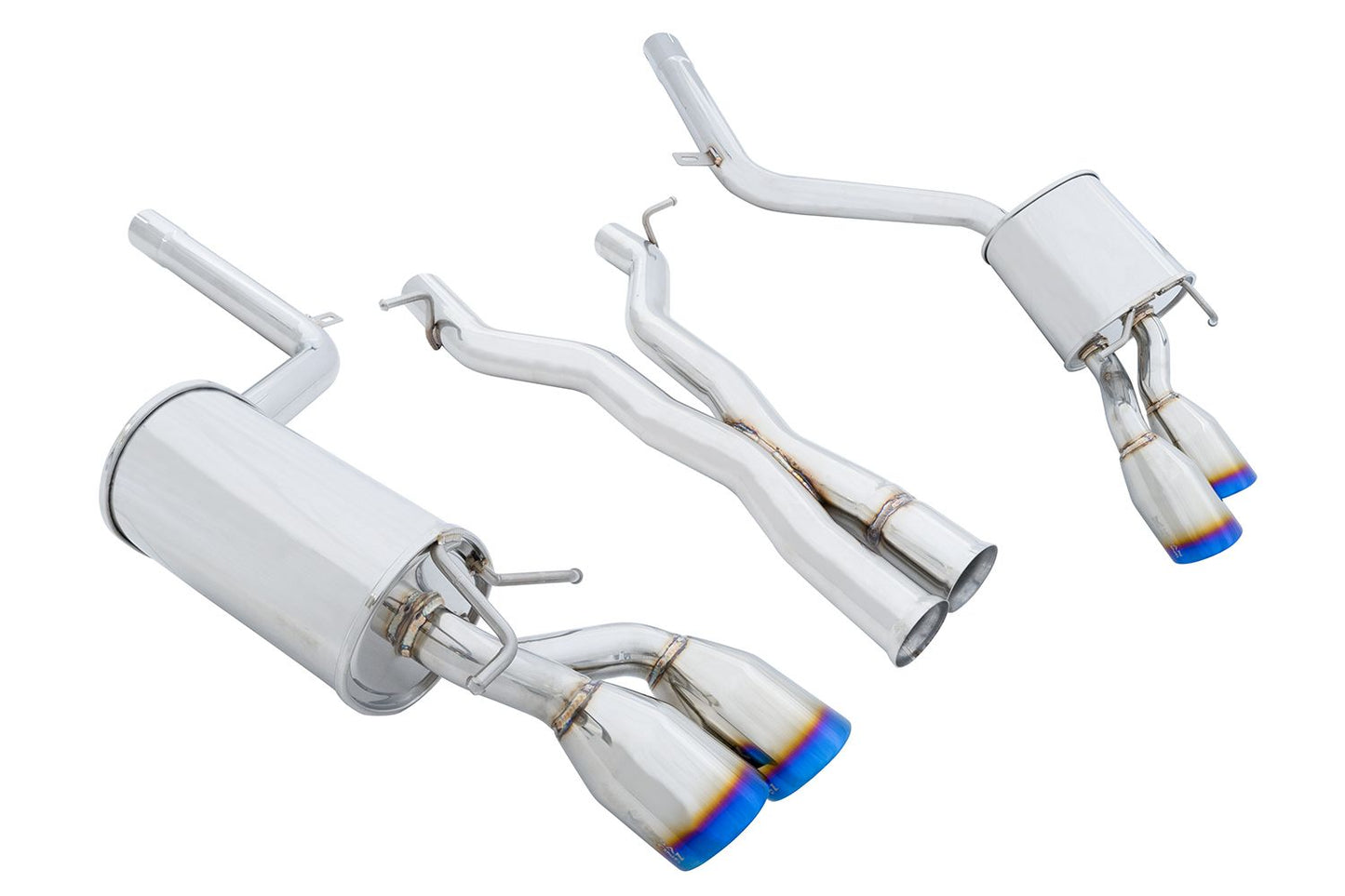 Megan Racing Axle Back Exhaust for 2012-2015 Mercedes Benz C63 AMG - Stainless Rolled Tips