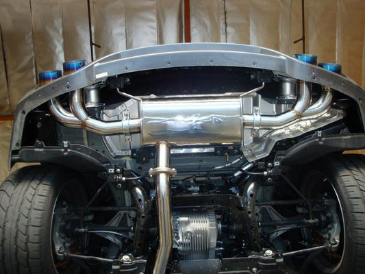 FR SPORT Megan Racing Cat Back Exhaust System for Nissan GTR R35 2009+ - Blue Titanium Tips...