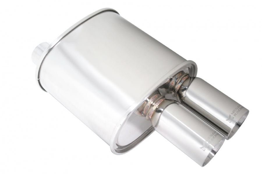 FR SPORT Megan Racing Universal Exhaust F-RT Dual Tip Muffler - Dual Tip 2.5" Pipe 3" Stainless...