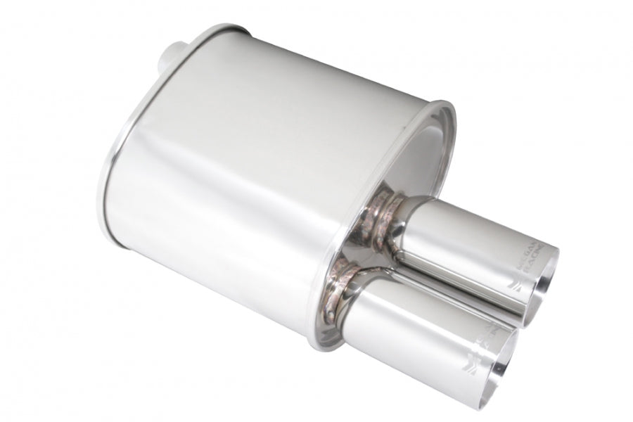 FR SPORT Megan Racing Universal Exhaust F-RT Dual Tip Muffler - Dual Tip 2.5" Pipe 3" Stainless...