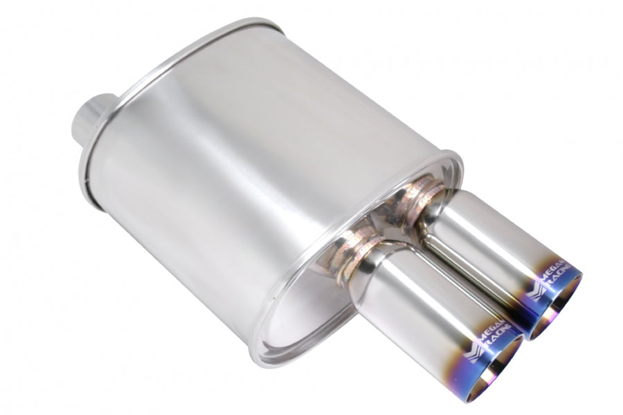FR SPORT Megan Racing Universal Exhaust F-RT Dual Tip Muffler - Dual Tip 2.5" Pipe 3" Stainless...