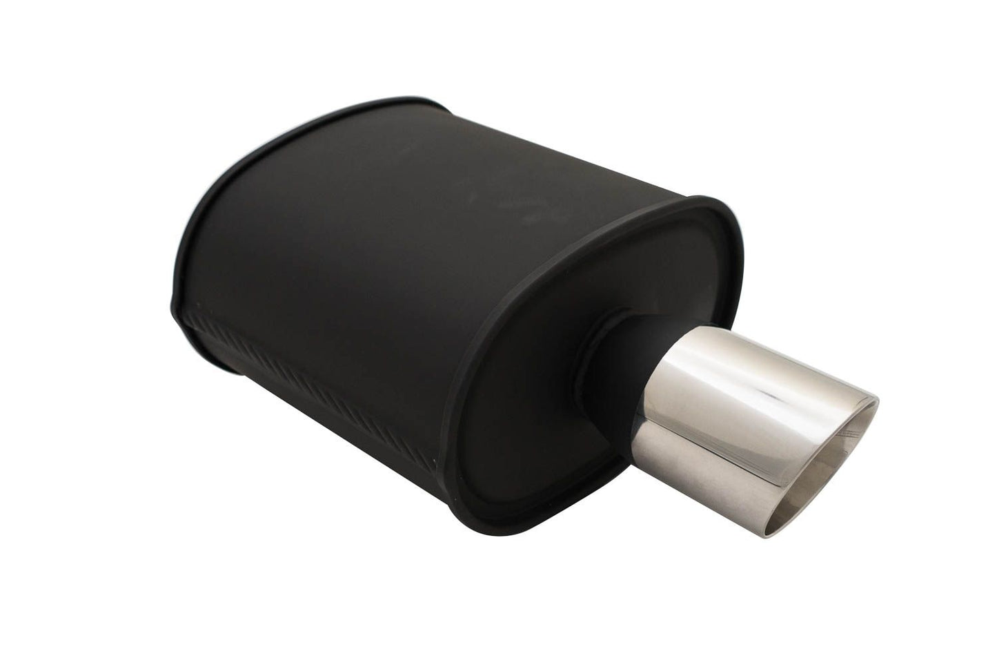 Megan Racing Muffler Universal MVO for 2010to2025 18" Length 6.5" Height 2.4" Inlet ID 3.2" Tip OD 3.5" - Various Tip Styles