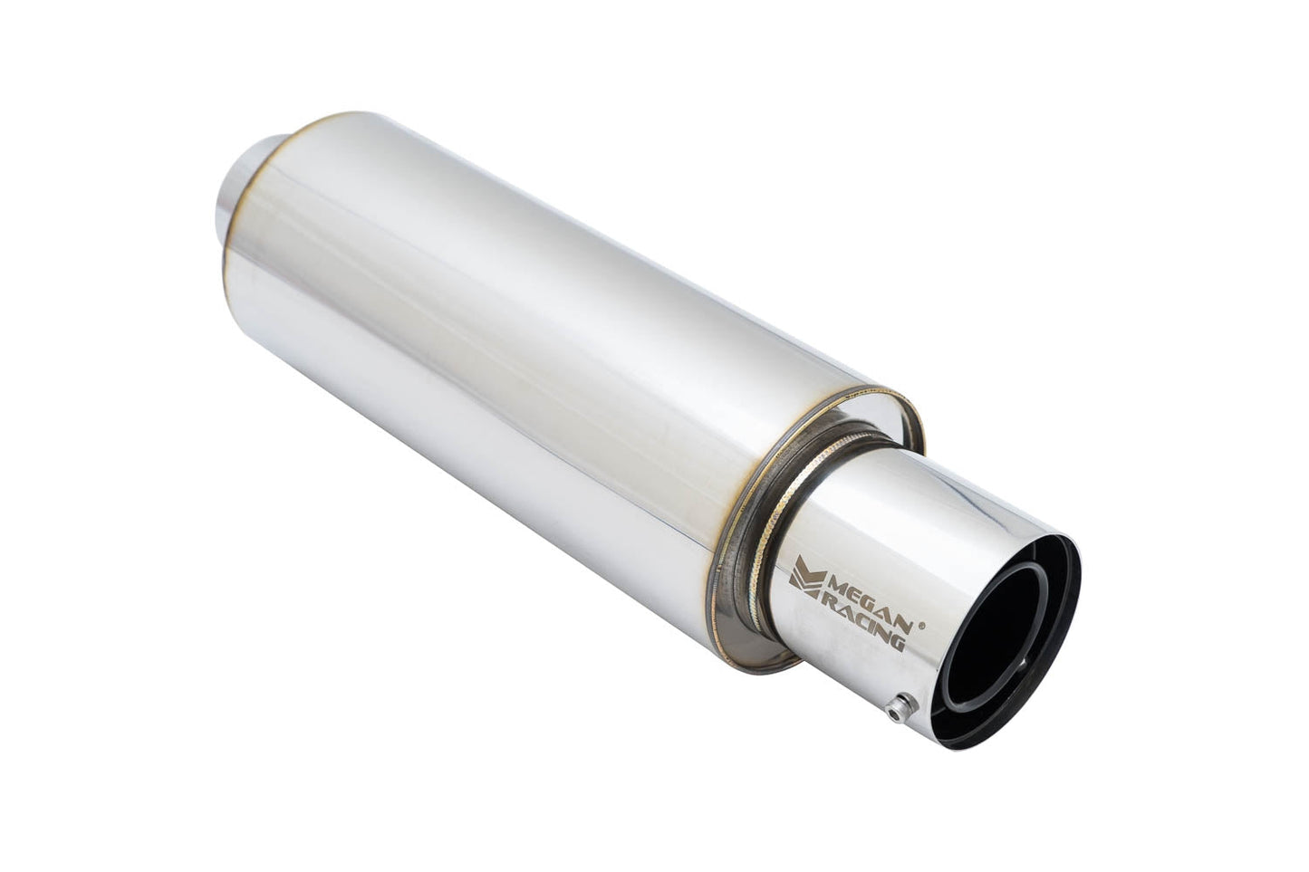 Megan Racing Muffler 2.5 Inlet 4" Tip W/Silencer Universal Exhaust M-N1 - LWT-MU-N1