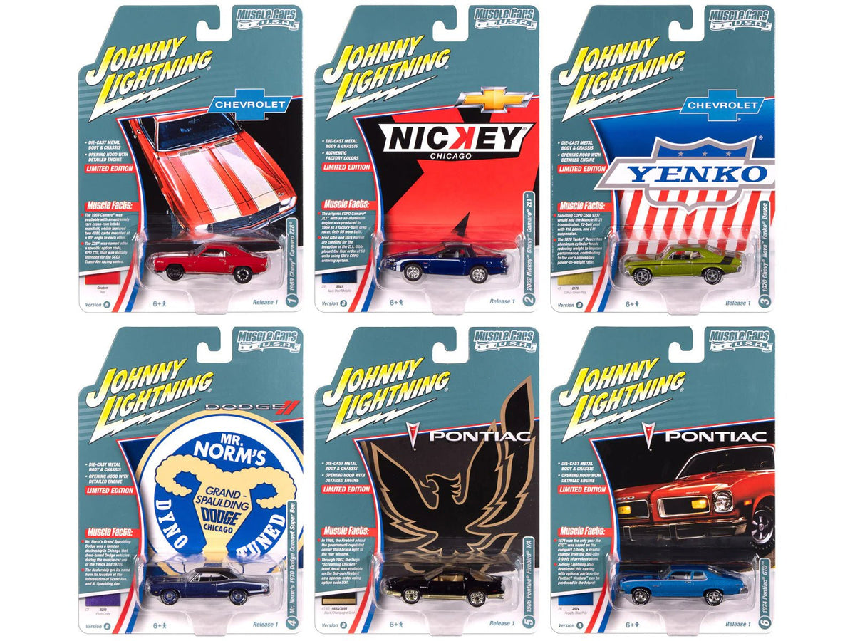 Rapid Vehicles "Muscle Cars USA" 2025 Release 1 Set B of 6 pieces 1/64 Diecast Model Cars by...