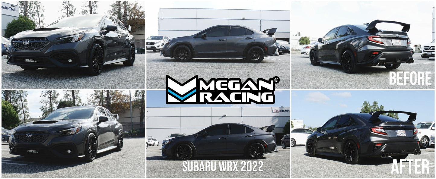 Megan Racing Coilover Damper Kit for Subaru WRX 2022+ Street Series - 32-way Compression & Rebound, Camber Adjustable Pillowball Front Top Mounts