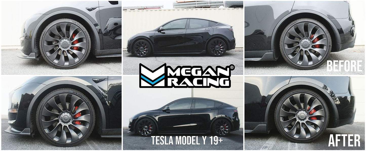 Megan Racing EZII Series Coilover Damper Kit for Tesla Model Y 2019+ & Model 3 2017+ AWD - Length Adjustable, Damping, Monotube MR-CDK-TSLY19X-EZII