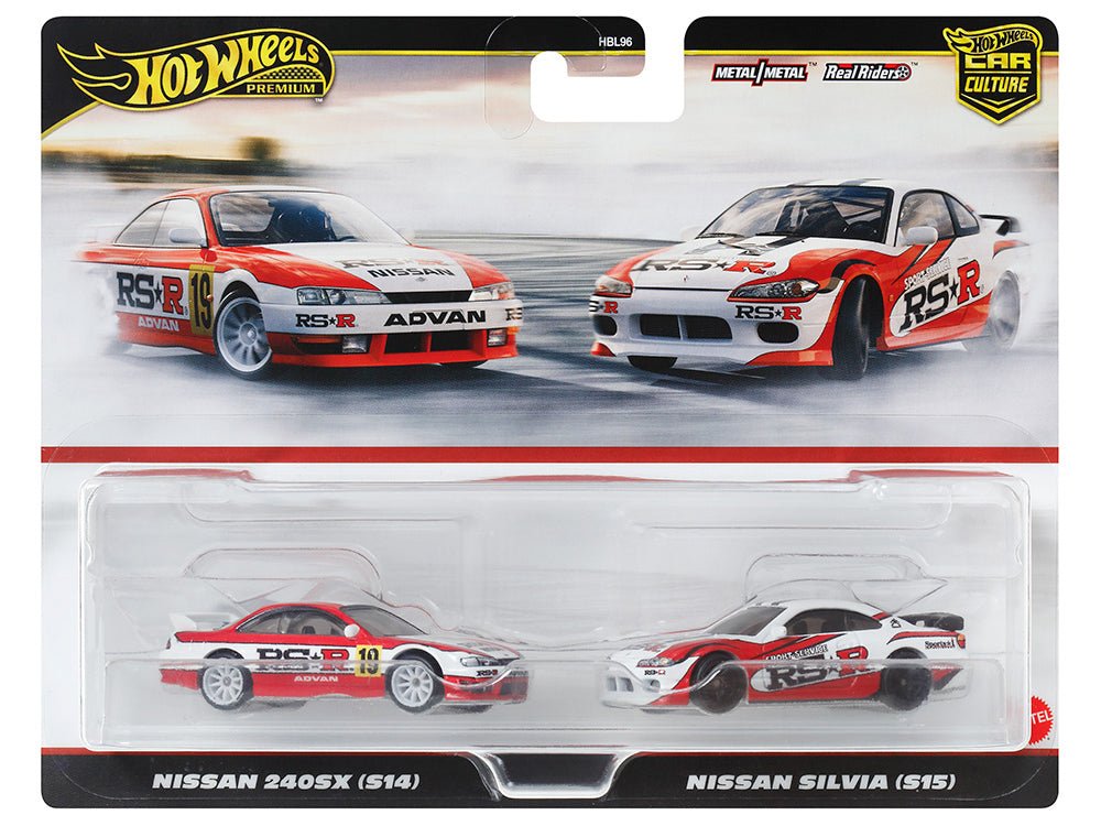 Rapid Vehicles Nissan 240SX (S14) RHD (Right Hand Drive) #19 Red and White and Nissan Silvia...