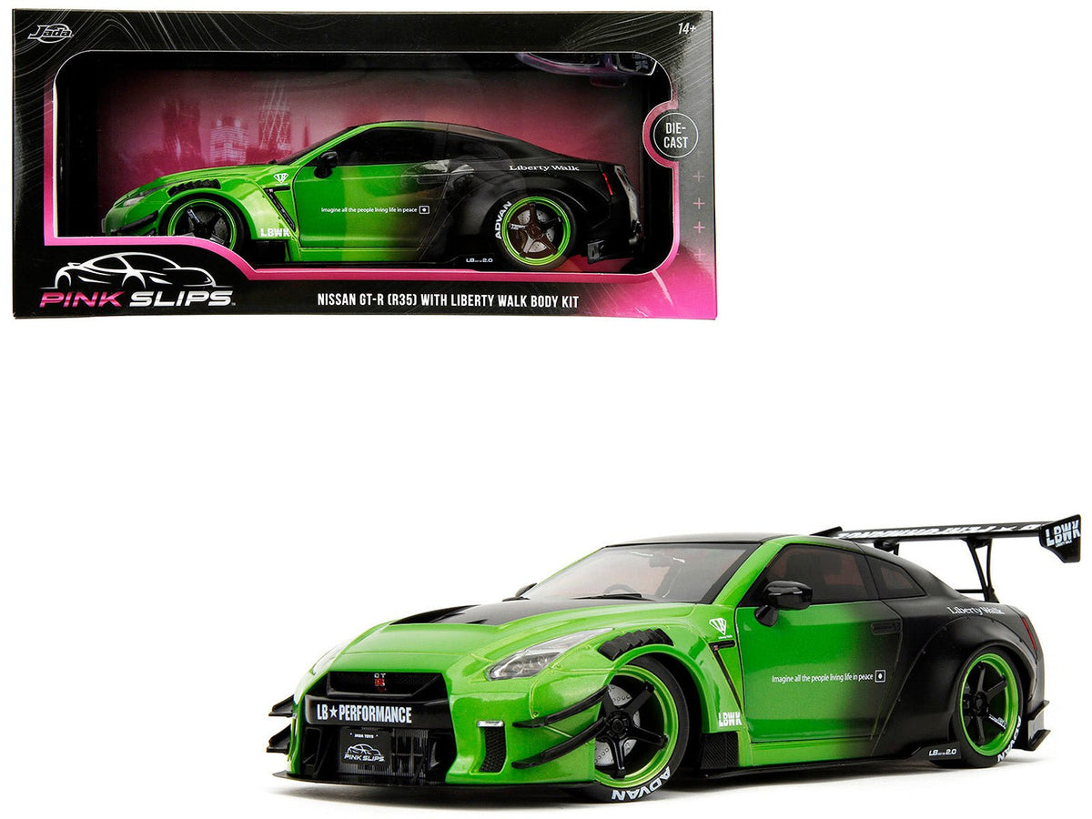 Rapid Vehicles Nissan GT-R (R35) Liberty Walk Body Kit 2.0 RHD (Right Hand Drive) Green and Matt...