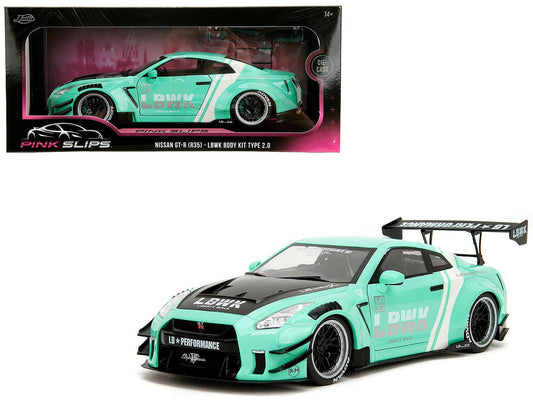 Rapid Vehicles Nissan GT-R (R35) Liberty Walk Body Kit 2.0 RHD (Right Hand Drive) Light Blue with...