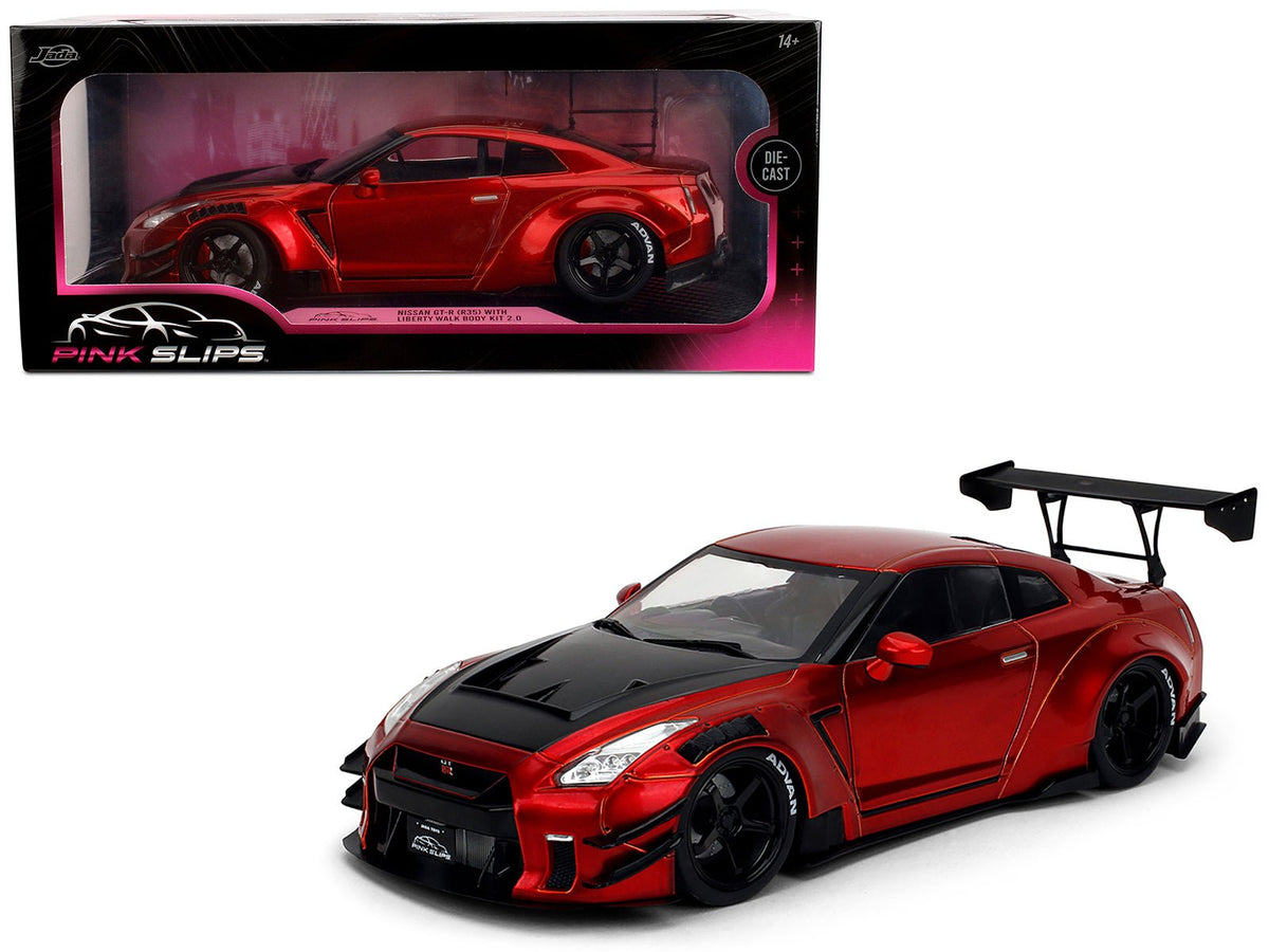 Rapid Vehicles Nissan GT-R (R35) Liberty Walk Body Kit 2.0 RHD (Right Hand Drive) Red Metallic...