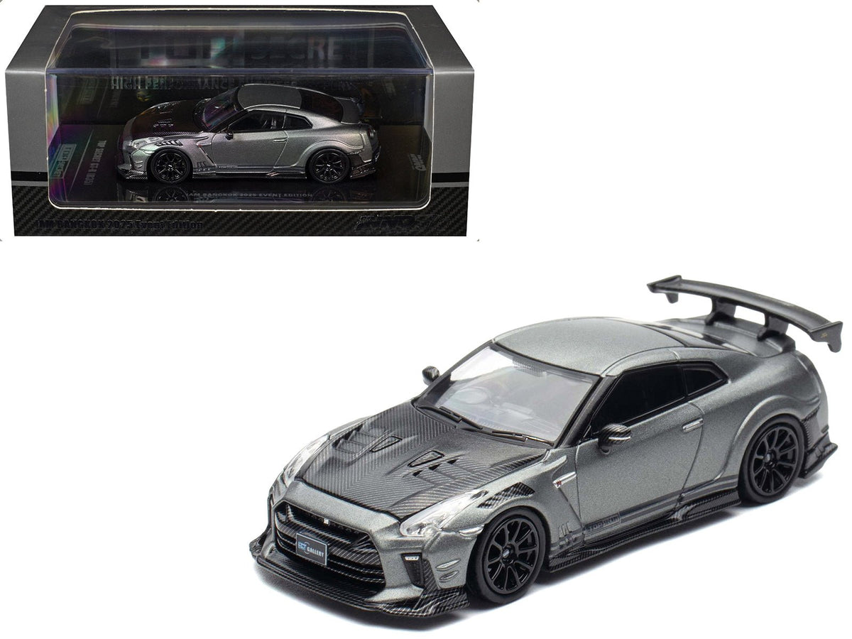 Rapid Vehicles Nissan GT-R (R35) "Top Secret" RHD (Right Hand Drive) Gray Metallic with Carbon...
