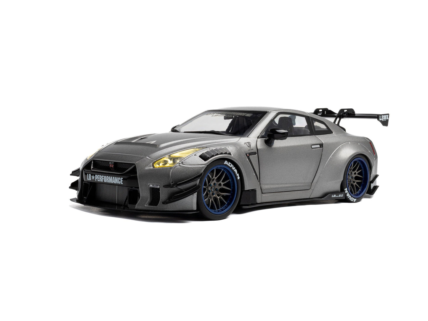 Solido 2023 Nissan GT-R (R35) W/ Liberty Walk Body Kit 2.0 Silver 1:18