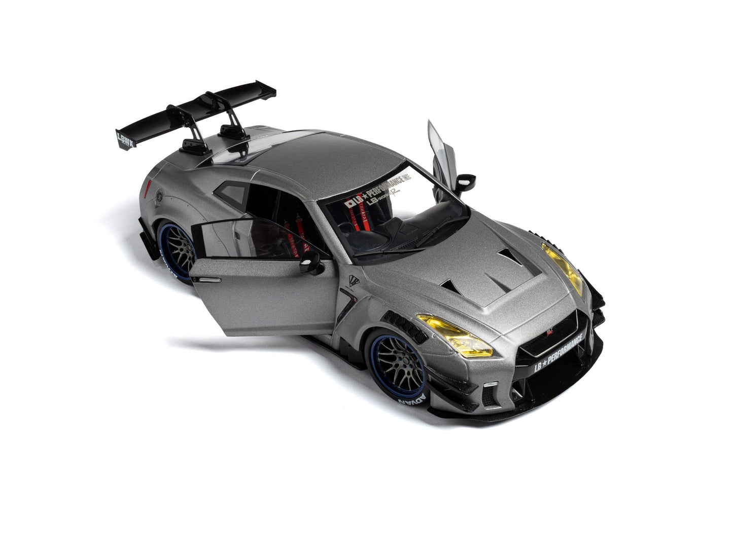 Solido 2023 Nissan GT-R (R35) W/ Liberty Walk Body Kit 2.0 Silver 1:18