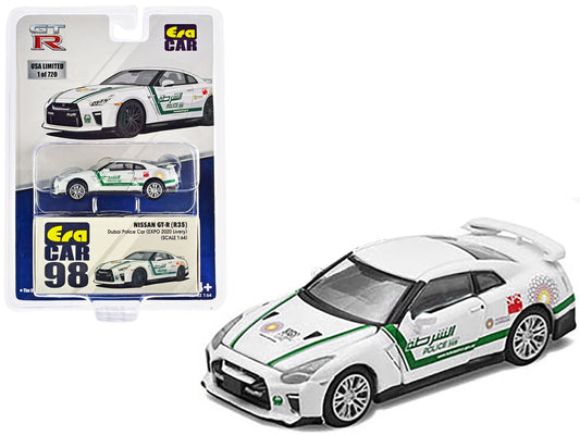 Rapid Vehicles Nissan GT-R (R35) White Dubai Police "EXPO 2020" Livery Limited Edition to 720...