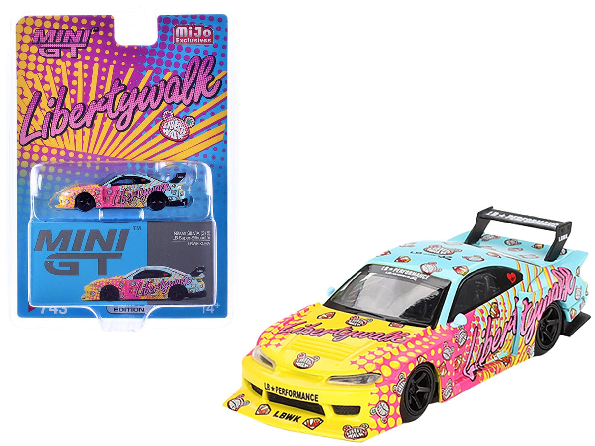 Rapid Vehicles Nissan "LB-Super Silhouette" S15 SILVIA RHD (Right Hand Drive) Yellow and Blue...