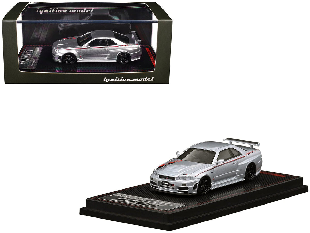 Rapid Vehicles Nissan Skyline GT-R (BNR34) Z-Tune Nismo RHD (Right Hand Drive) Silver Metallic...