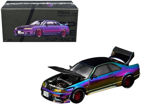 Rapid Vehicles Nissan Skyline GT-R (R33) RHD (Right Hand Drive) Chameleon Chrome with Carbon Hood...