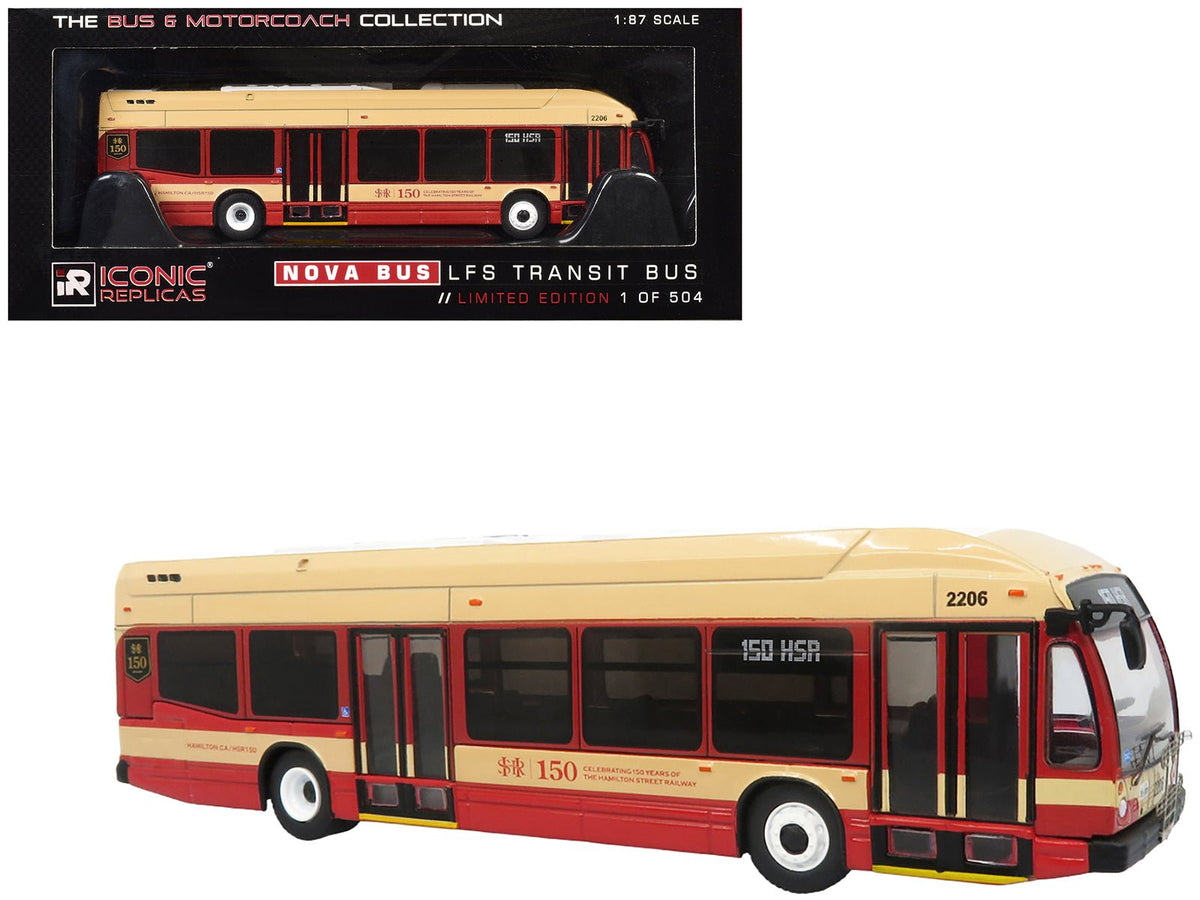 Rapid Vehicles Nova Bus LFS HEV Transit Bus "Hamilton Street Railway 150th Anniversary" Cream and...
