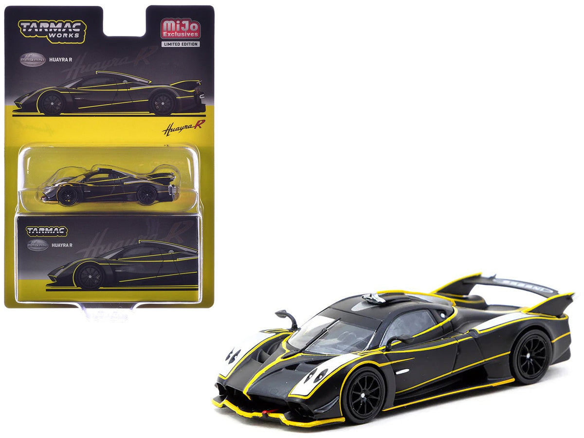 Rapid Vehicles Pagani Huayra R Matt Black with Silver Accents and Yellow Stripes "Global64"...