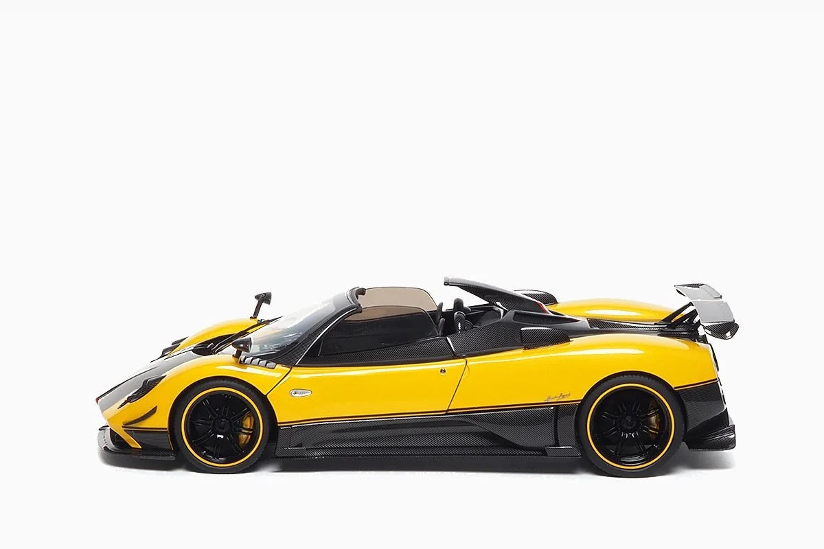 STM Diecast Almost-Real 2009 Pagani Zonda 5 Cinque Roadster Giallo Genevra (Yellow Black Carbon)...