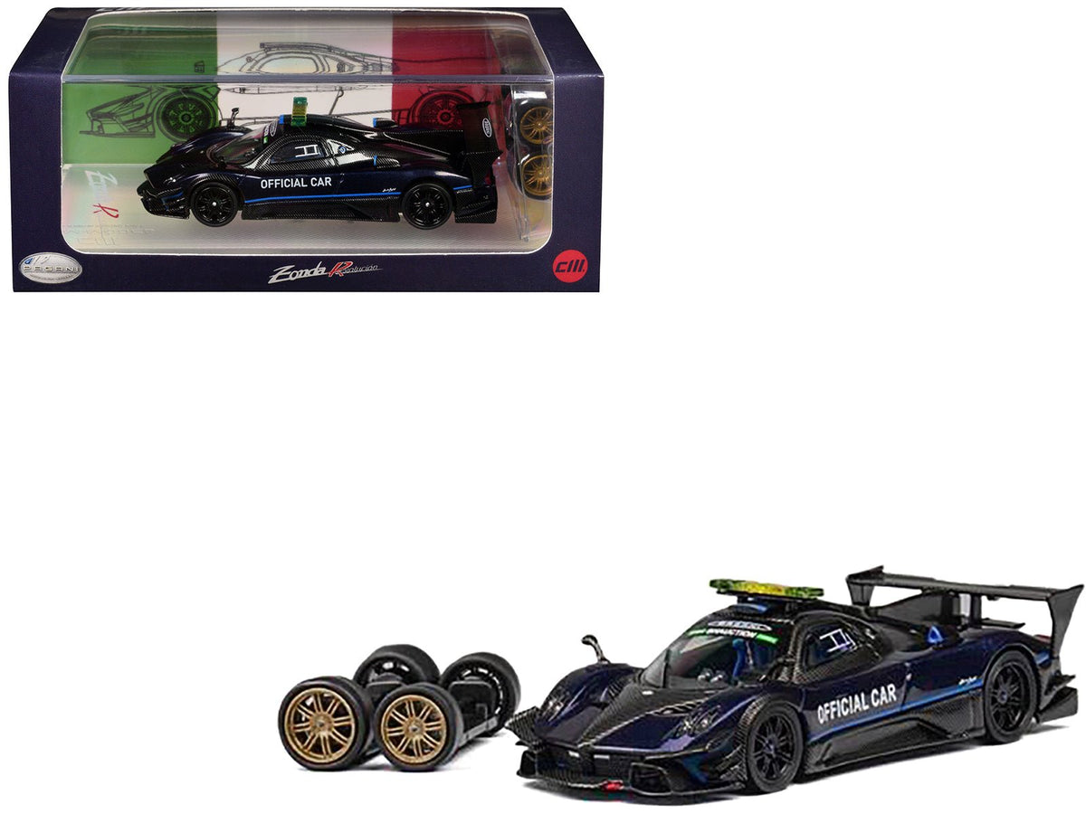 Rapid Vehicles Pagani Zonda Revolucion "Official Car" Dark Blue and Carbon with Extra Wheels 1/64...